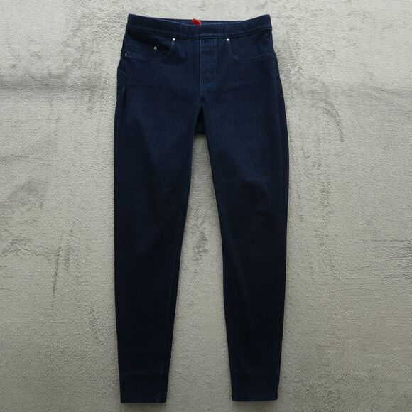 Spanx Pull On Jeans Women's Size M Blue Mid-Rise Skinny Denim Pants 29" Inseam - Picture 1 of 16